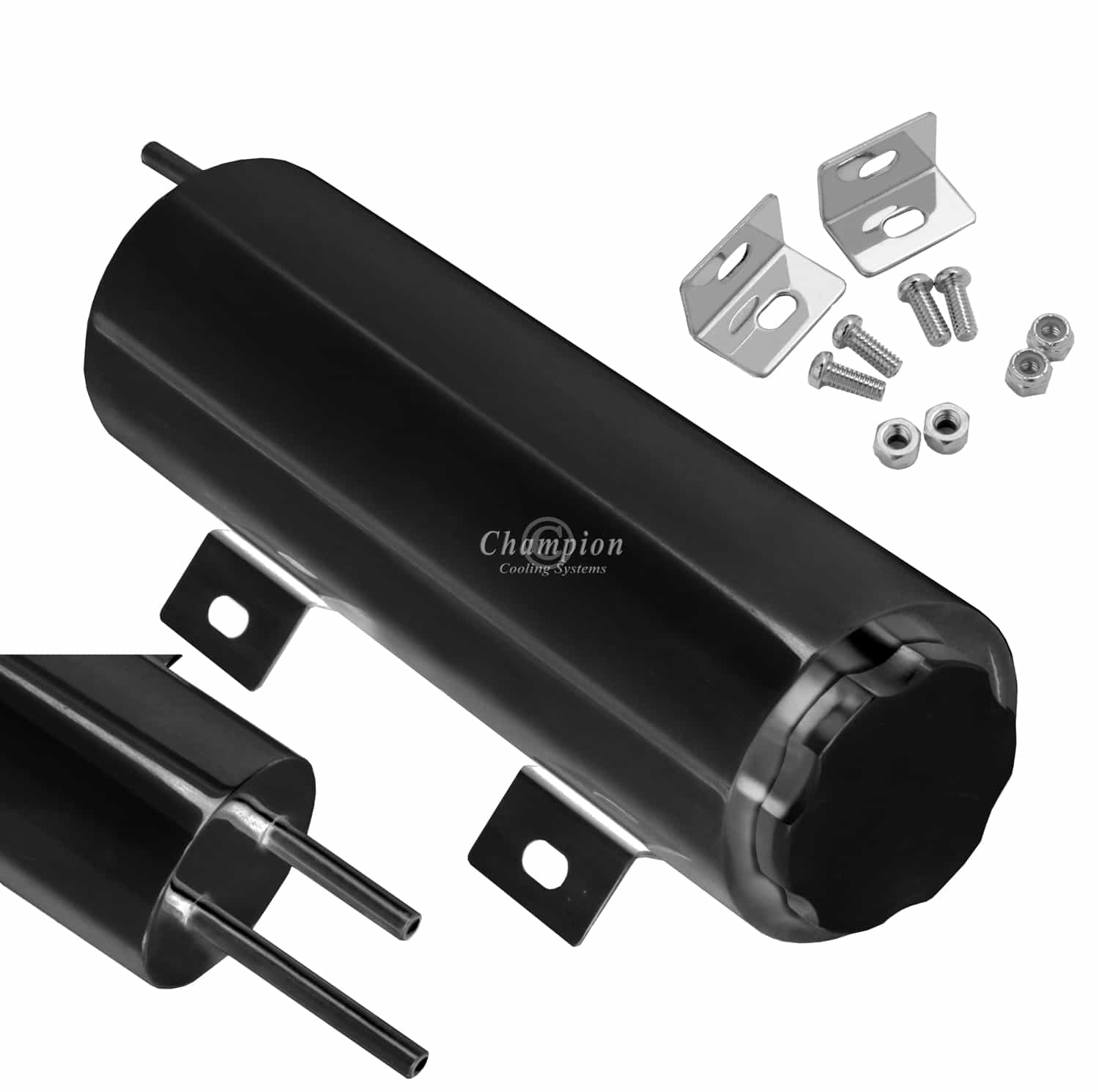 Stainless Steel Coolant Overflow Tank 3 x 10" — Black