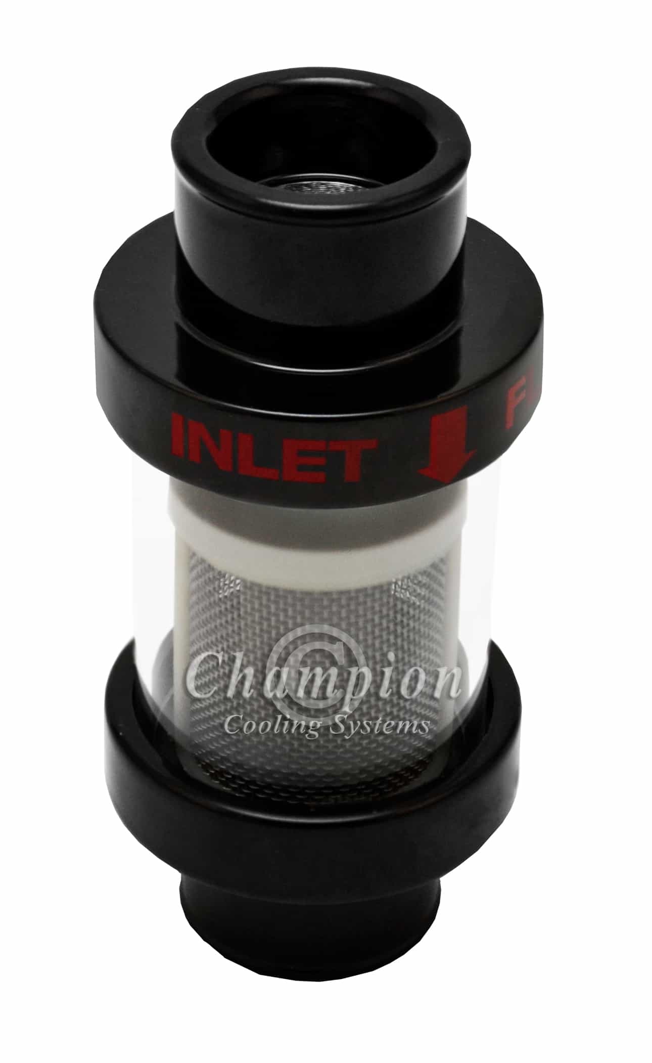 Inline Radiator Hose Filter 1 1/2" — Black (See-Through Coolant Filter)