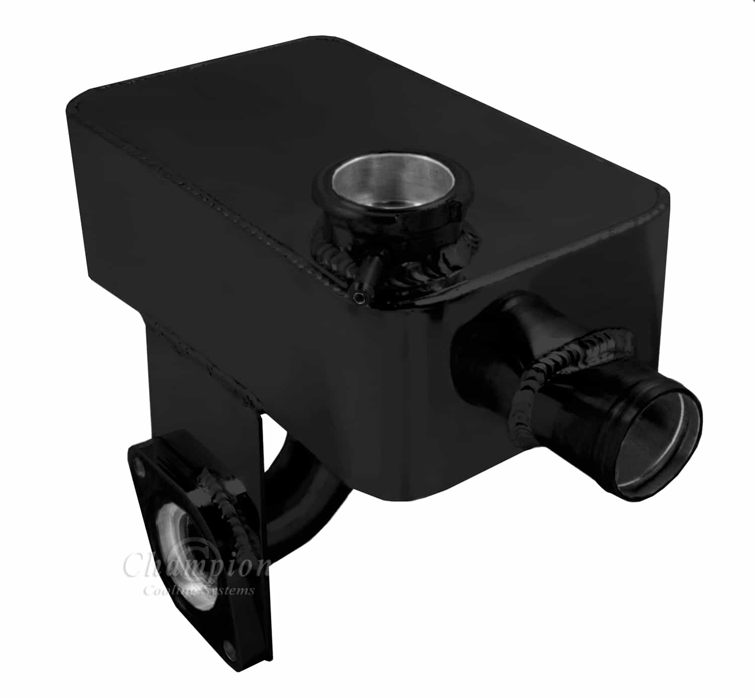 Ford FE engine expansion tank (Black Aluminum) — alternate view