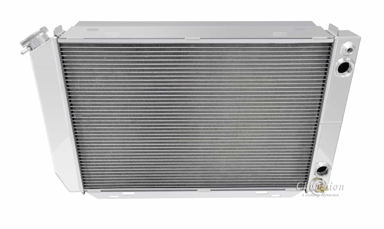 75-93 Ford Mustang Aluminum Radiator — Champion 138B-DP (Dual Pass) — alternate view