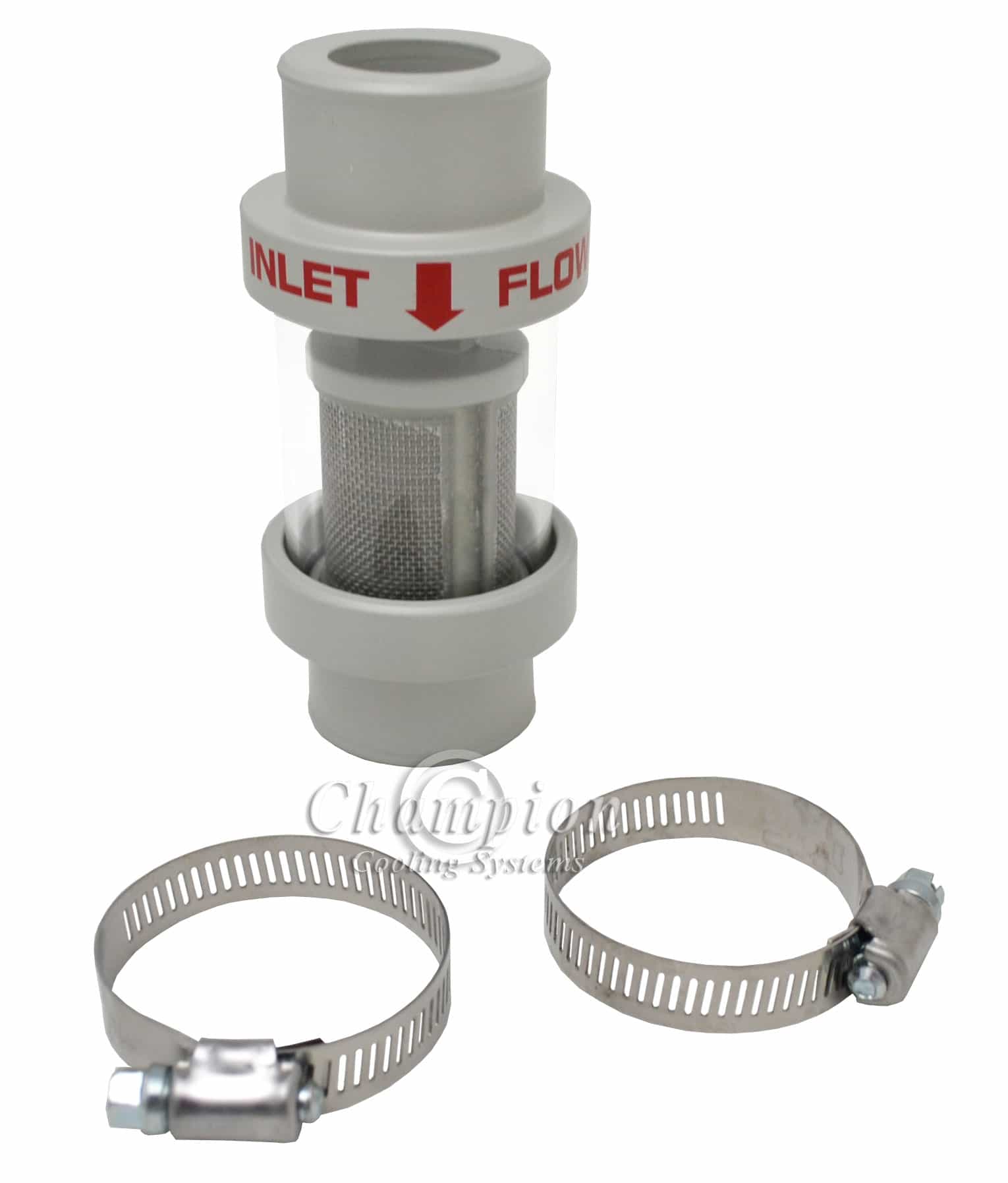 Inline Radiator Hose Filter 1 1/2" — Off-White (See-Through Coolant Filter)